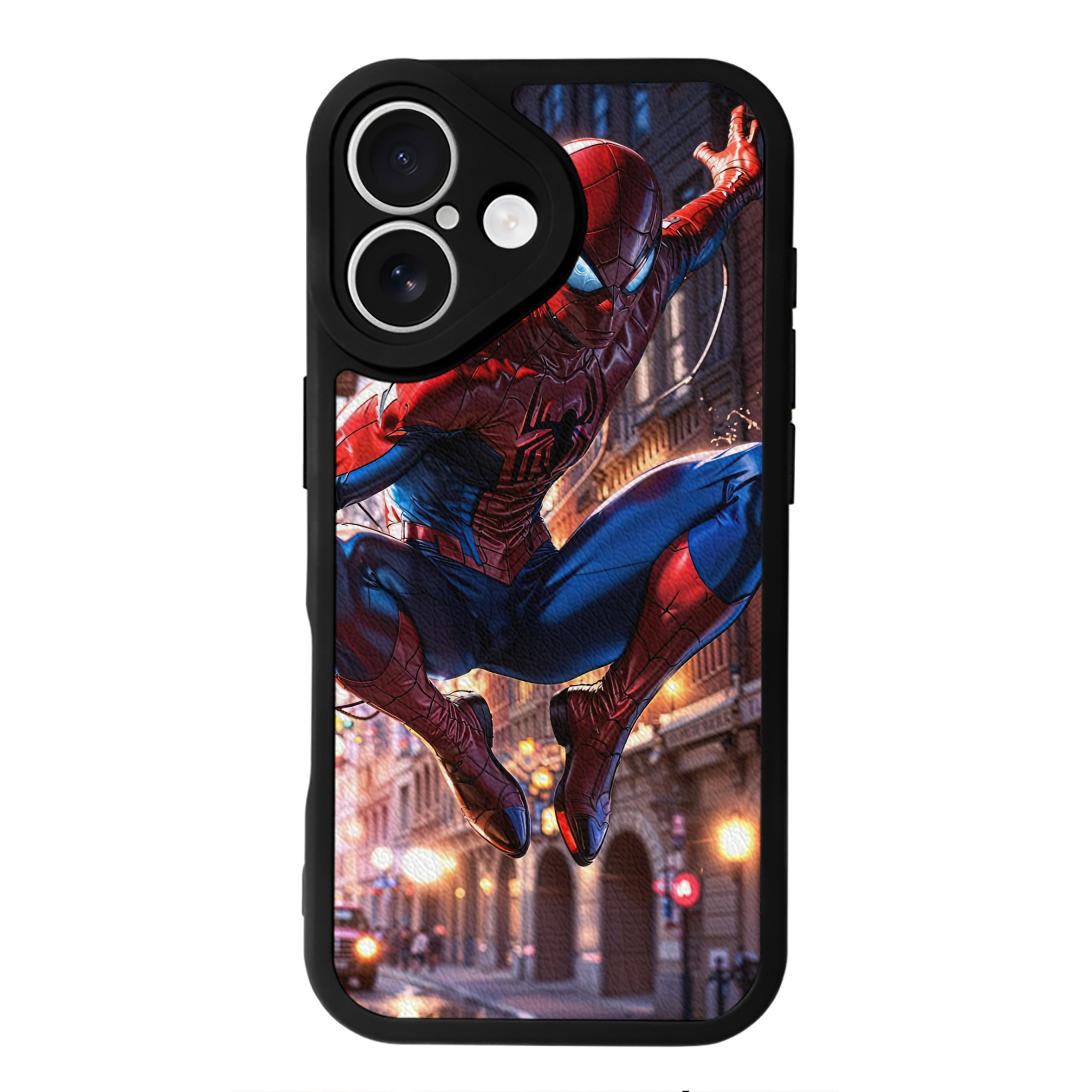 （画像用） Spider Man スパイダーマン 【iPhone 16シリーズ対応】シリコンスマホケース（レザー調） 材質：シリコン